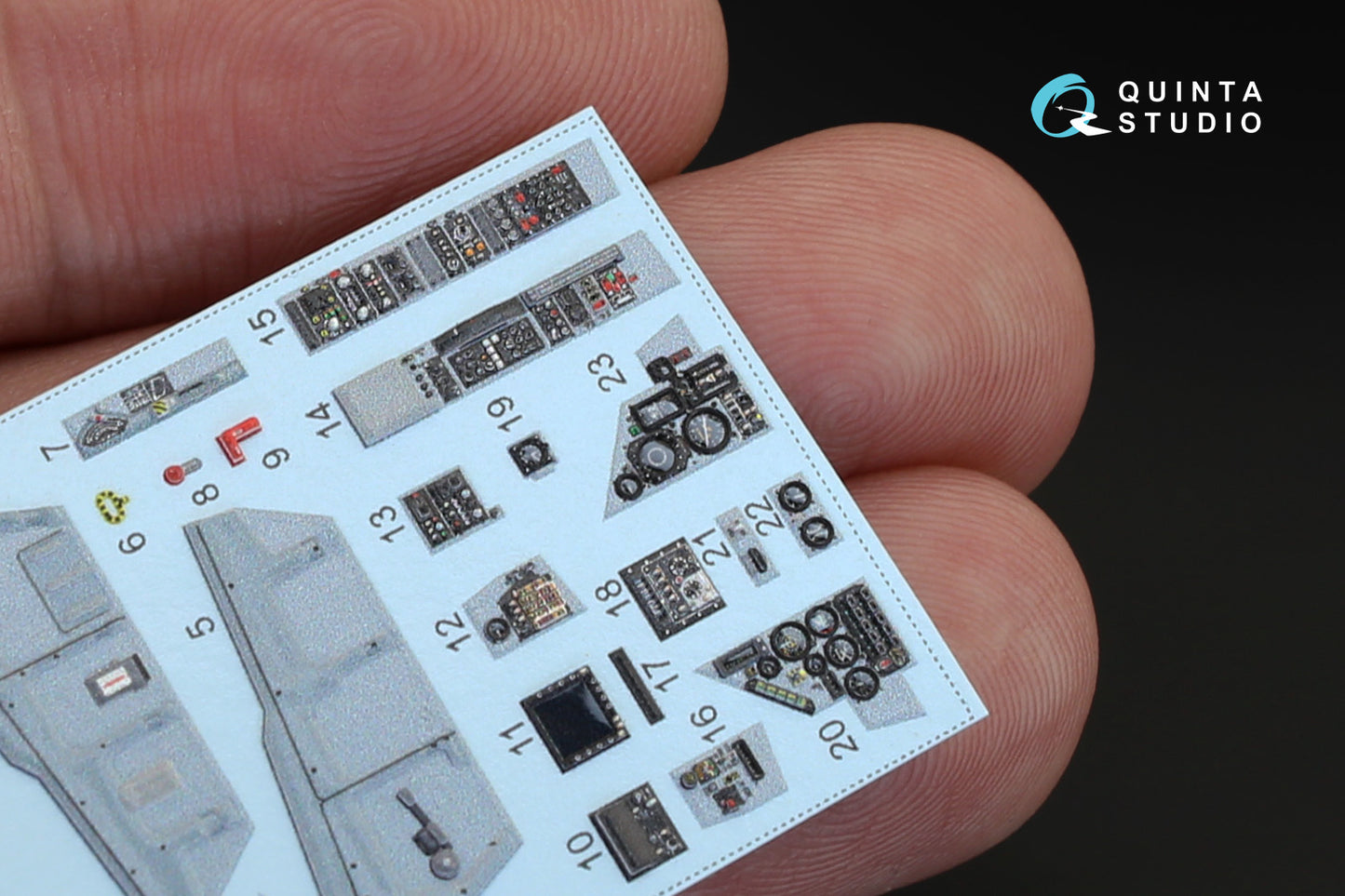 Quinta studio 1:48 Mirage 2000C 3D-Printed & coloured Interior on decal paper (for Kinetic kit)