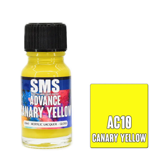 SMS Advance Canary Yellow10ml Acrylic Lacquer The Scale Modellers Supply