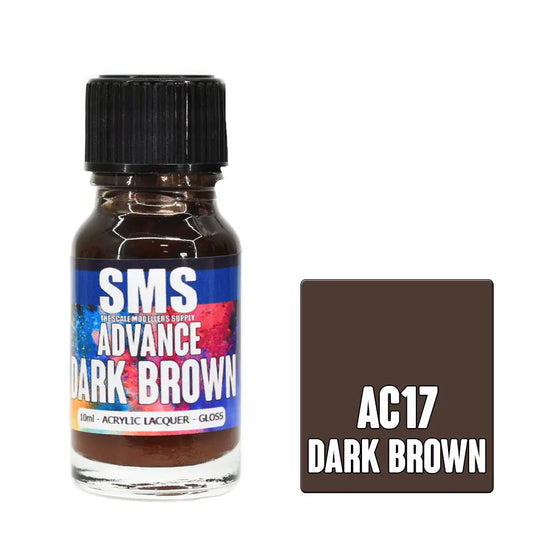 SMS Advance Dark Brown 10ml Acrylic Lacquer The Scale Modellers Supply