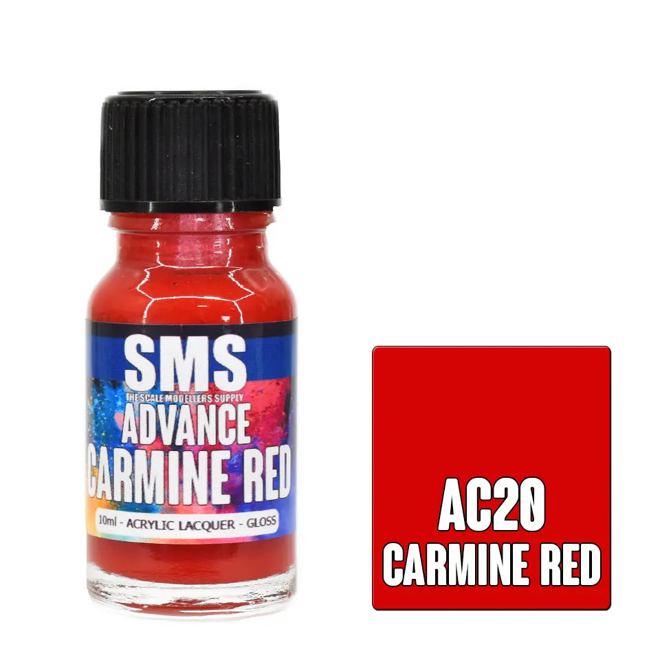 SMS Advance Carmine Red 10ml Acrylic Lacquer The Scale Modellers Supply