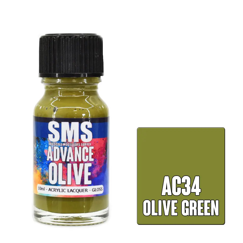 SMS Advance Olive Green 10ml Acrylic Lacquer The Scale Modellers Supply