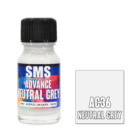 SMS Advance Netural Grey 10ml Acrylic Lacquer The Scale Modellers Supply