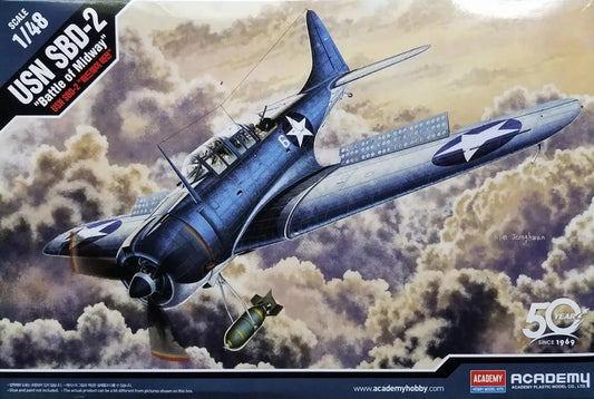 Academy 1/48 USN SBD-2 "Midway" Plastic Model Kit Academy