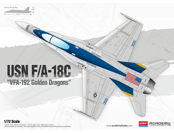 Academy 1/72 USN F/A-18C "VFA-192 Golden Dragons" Plastic Model Kit Academy
