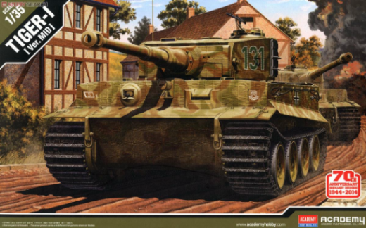 Academy 1/35 Tiger-I Mid Ver. "Anniv.70 Normandy Invasion 1944" Le: Plastic Model Kit