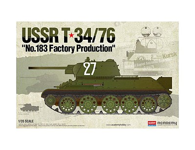 Academy 1/35 USSR T-34/76 No.183 “Factory Production" Plastic Model Kit