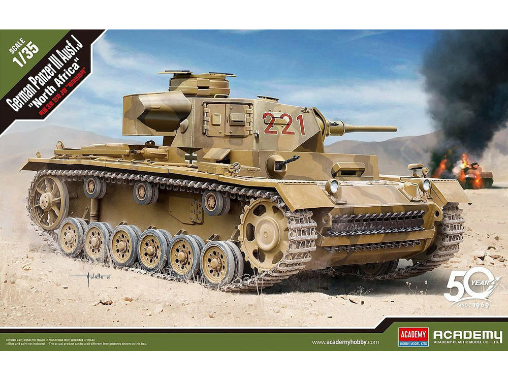 Academy 1/35 German Panzer III Ausf.J "North Africa" Plastic Model Kit