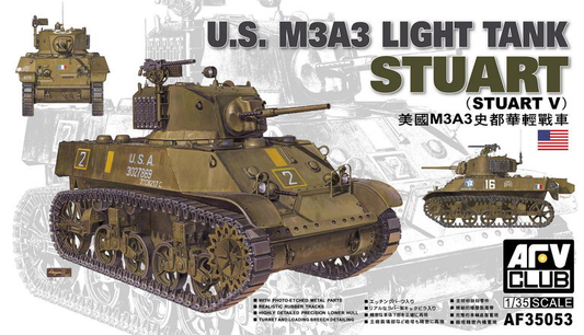 AFV Club 1/35 M3A3 Stuart Light Tank Plastic Model Kit