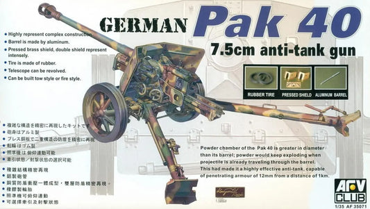 AFV Club 1/35 German Pak 40 75mm Anti-Tank Gun Plastic Model Kit AFV Club