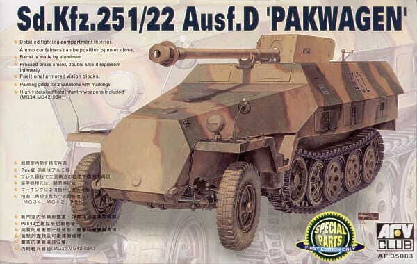 AFV Club 1/35 German Sd.Kfz.25 Ausf.D Pakwagen Plastic Model Kit AFV Club
