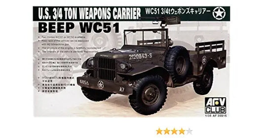 AFV Club 1/35 Wc51 3/4T Weapons Carrier Plastic Model Kit AFV Club