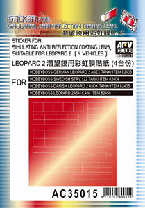 AFV Club 1/35 Sticker Anti Reflection Coating Lens For Leopard 2 A6Ex (4 Vehicles)