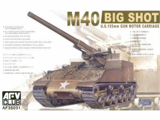 AFV Club 1/35 M40 155mm Gun Motor Carriage Plastic Model Kit