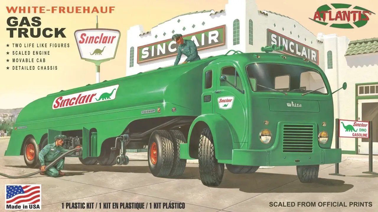 Atlantis 1/48 Vintage Gas Truck Sinclair/US Army Plastic Model Kit Atlantis