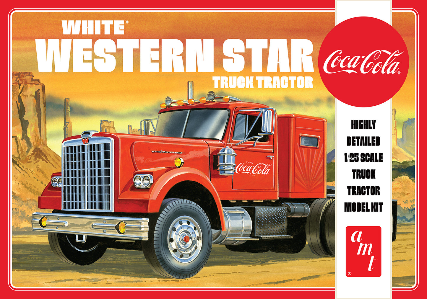 AMT 1/25 White Western Star Semi Tractor (Coca Cola) Plastic Model Kit