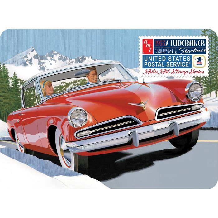 AMT 1/25 1953 Studebaker Starliner - USPS with Collectible Tin Plastic Model Kit