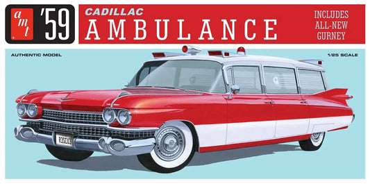 AMT 1/25 1959 Cadillac Ambulance w/Gurney Plastic Model Kit AMT