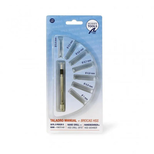 Artesania Mini Manual Hand Drill w/ 8 Drill Bits Modelling Tool Artesania Latina