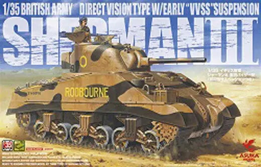 Asuka 1/35 British Army Sherman 3 Direct Vision Type (w/ Early VVSS) Plastic Model Kit Asuka Model