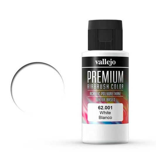 Vallejo Premium Colour White 60 ml Acrylic Airbrush Paint Vallejo