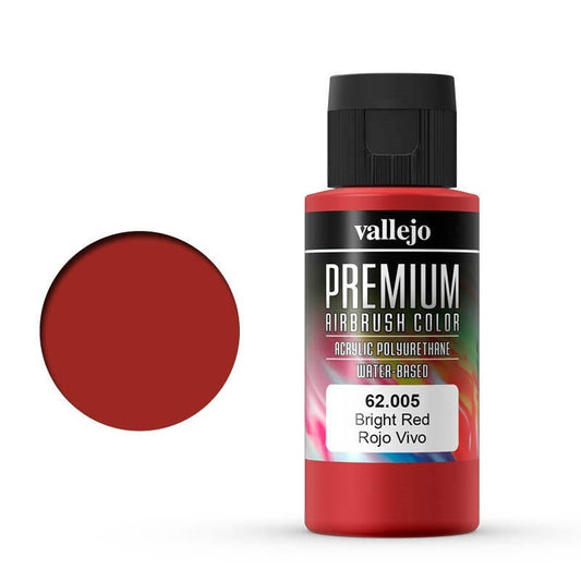 Vallejo Premium Colour Bright Red 60 ml Acrylic Airbrush Paint Vallejo