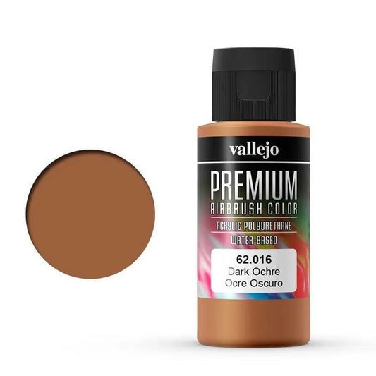 Vallejo Premium Colour Dark Ochre 60 ml Acrylic Airbrush Paint Vallejo