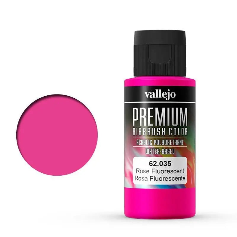 Vallejo Premium Colour Fluorescent Rose 60 ml Acrylic Airbrush Paint Vallejo
