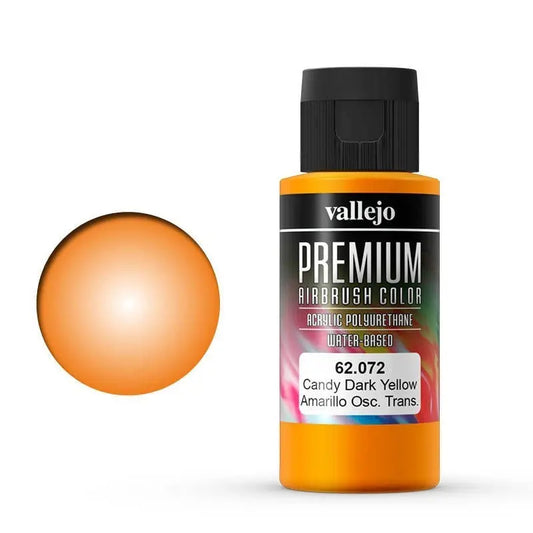 Vallejo Premium Colour Candy Dark Yellow 60 ml Acrylic Airbrush Paint Vallejo