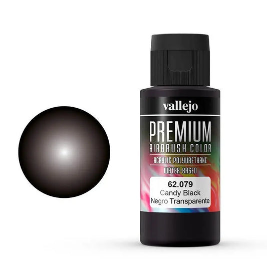Vallejo Premium Colour Candy Black 60 ml Acrylic Airbrush Paint Vallejo