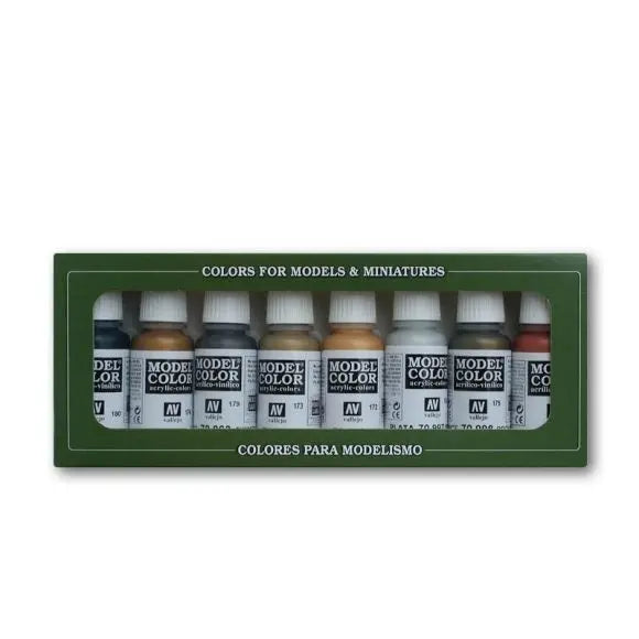 Vallejo Model Colour Metallic Colors 8 Colour Acrylic Paint Set Vallejo