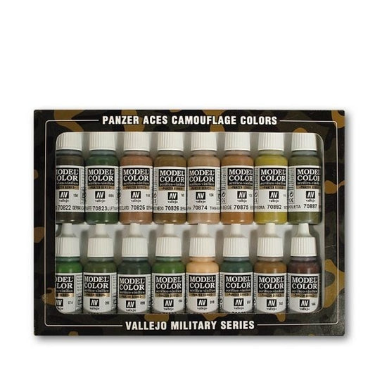 Vallejo Panzer Aces Panzer Aces Camouflage 16 Colour Acrylic Paint Set
