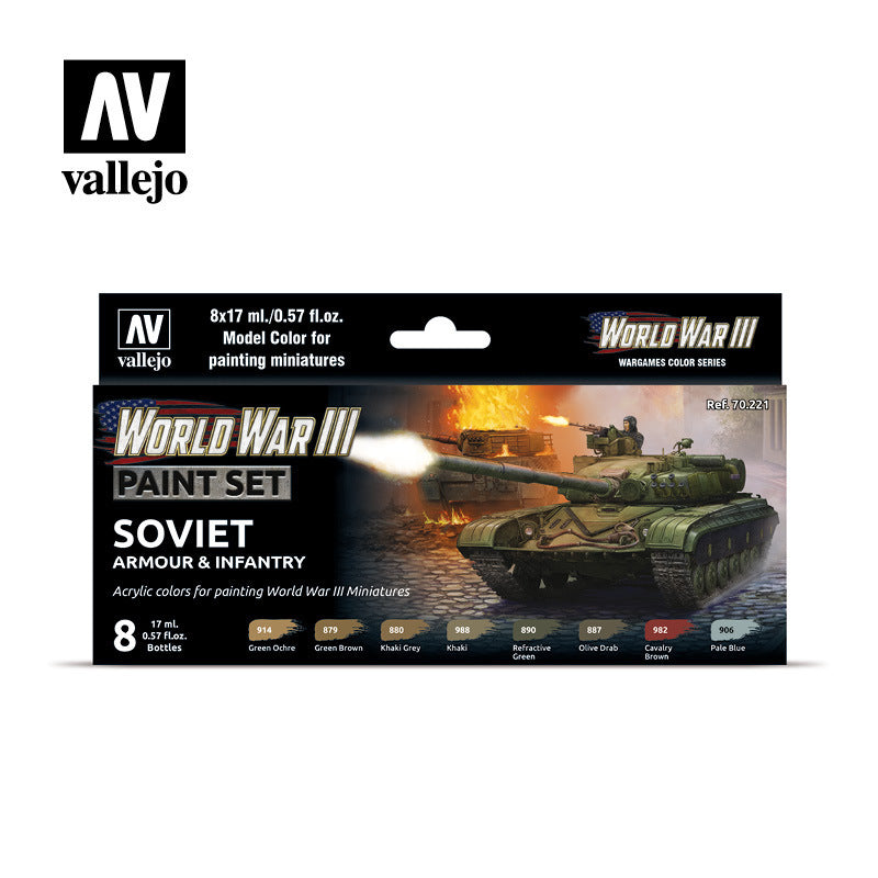 Vallejo Model Colour WWIII Soviet Armour & Infantry Acrylic 8 Colour Paint Set
