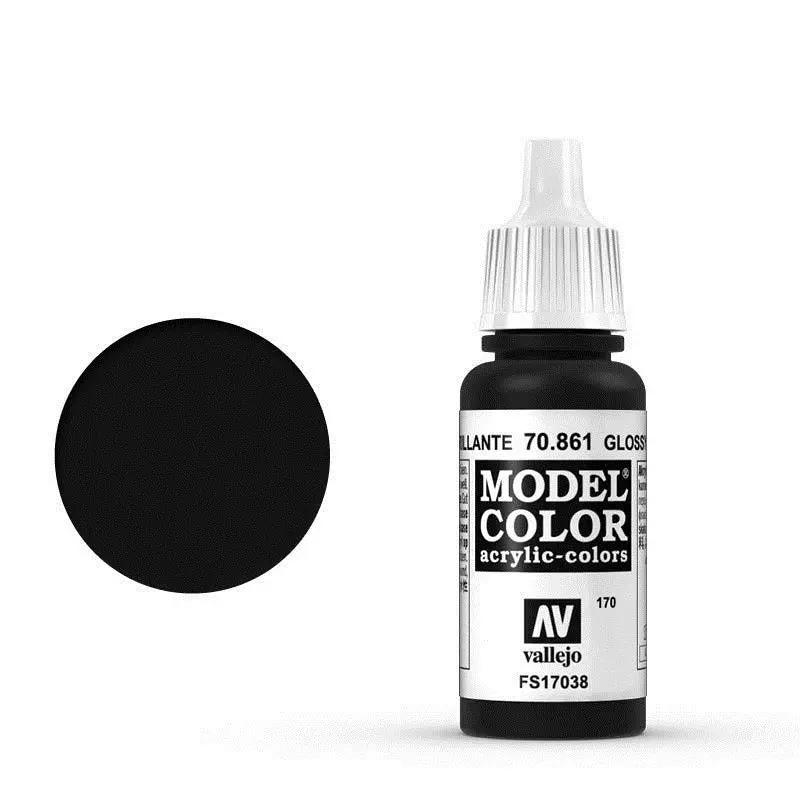 Vallejo Model Colour #170 Glossy Black 17 ml Acrylic Paint Vallejo