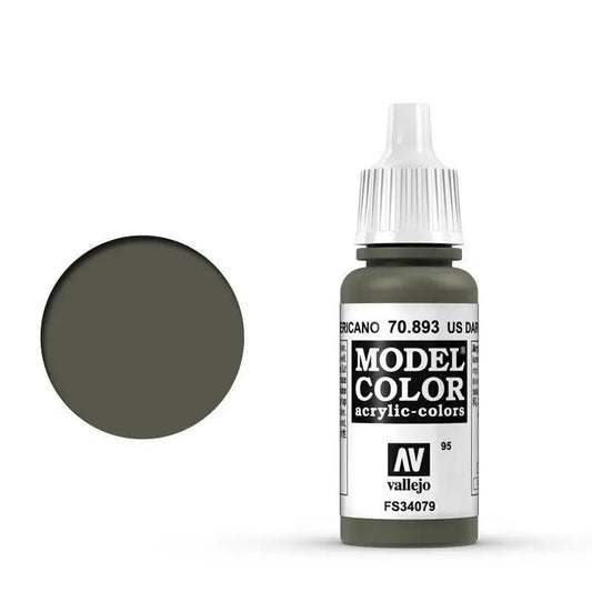 Vallejo Model Colour #095 Us Dark Green 17 ml Acrylic Paint Vallejo