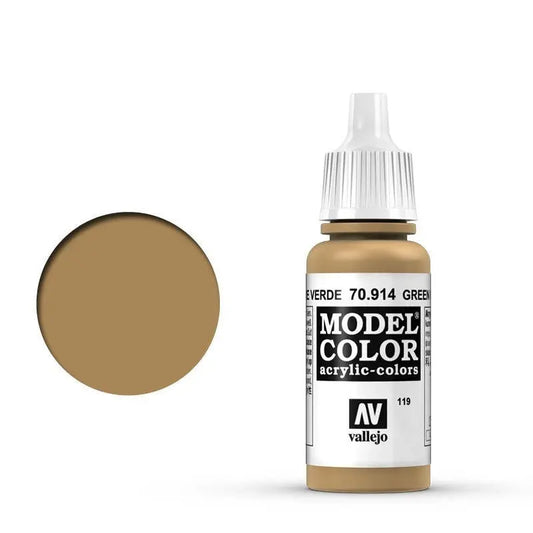 Vallejo Model Colour #119 Green Ochre 17 ml Acrylic Paint Vallejo
