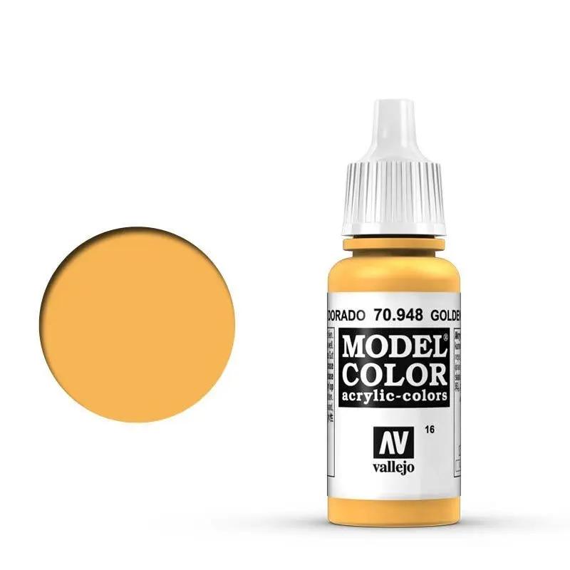 Vallejo Model Colour #016 Golden Yellow 17 ml Acrylic Paint Vallejo