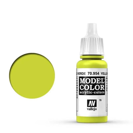 Vallejo Model Colour #078 Yellow Green 17 ml Acrylic Paint Vallejo