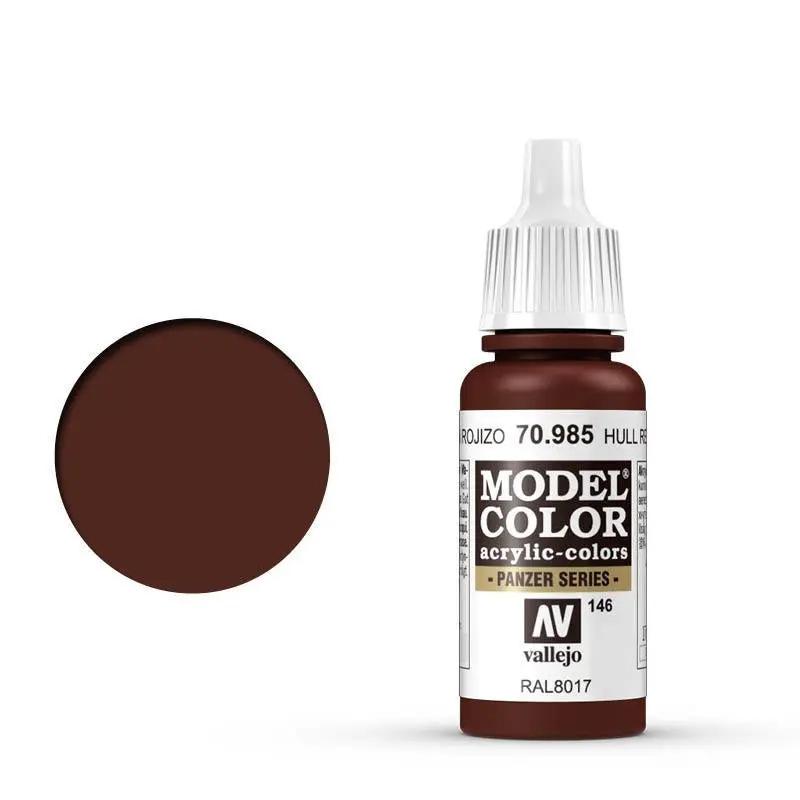Vallejo Model Colour #146 Hull Red 17 ml Acrylic Paint Vallejo
