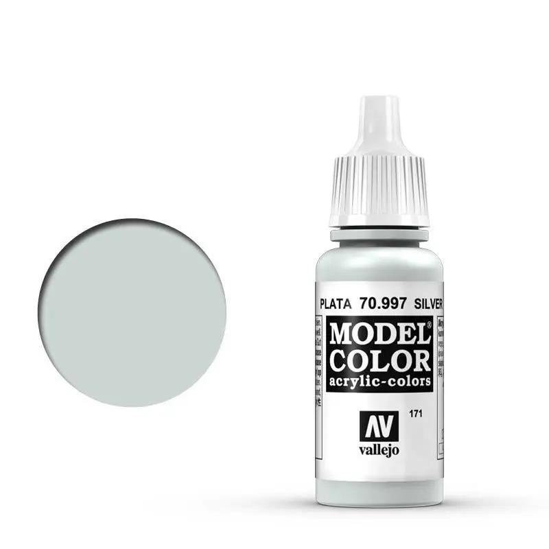 Vallejo Model Colour #171 Metallic Silver 17 ml Acrylic Paint Vallejo