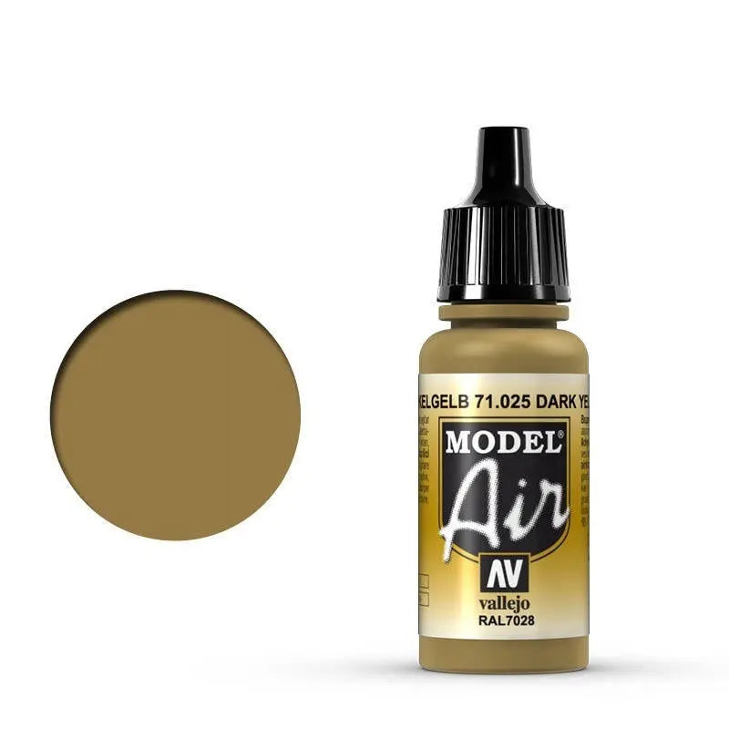Vallejo Model Air Dark Yellow 17 ml Acrylic Airbrush Paint Vallejo