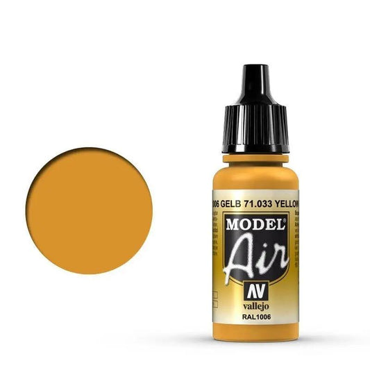 Vallejo Model Air Yellow Ochre 17 ml Acrylic Airbrush Paint Vallejo
