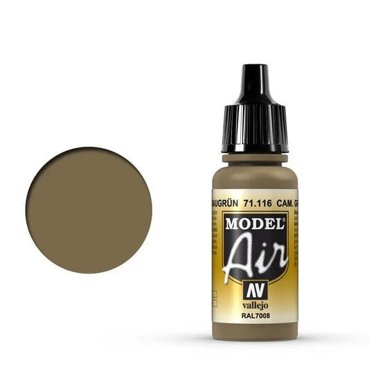 Vallejo Model Air Cam Gray Green 17 ml Acrylic Airbrush Paint Vallejo