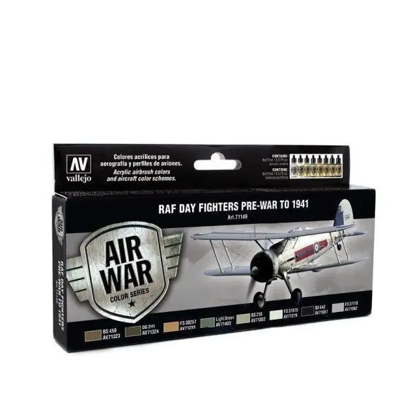Vallejo Model Air RAF & FAA Day Fighters Pre-War to 1941 8 Colour Acrylic Airbrush Paint Set Vallejo