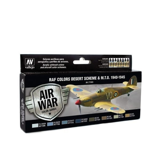 Vallejo Model Air WWII RAF Desert 8 Colour Acrylic Airbrush Paint Set