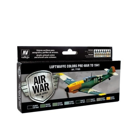 Vallejo Model Air Luftwaffe Pre-War to 1941 Colour Acrylic Airbrush Paint Set