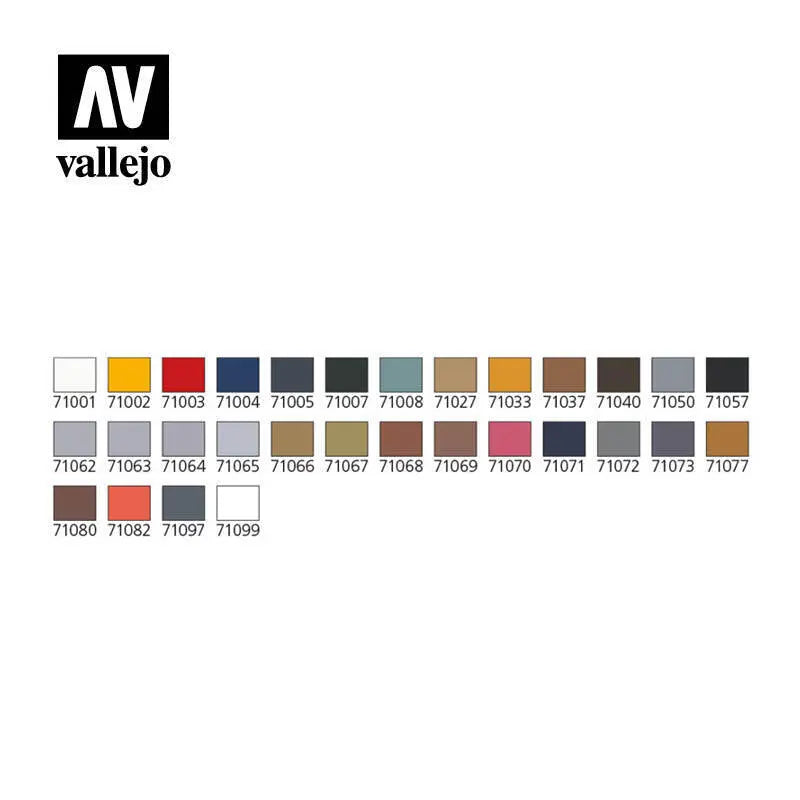 Vallejo Model Air 29 Basic colors+Airbrush Plastic Case Vallejo