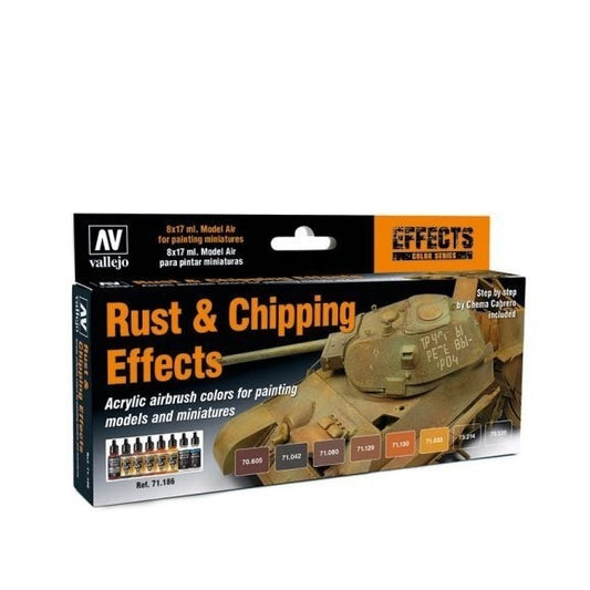 Vallejo Model Air Rust & Chipping Effects Colour Acrylic Airbrush Paint Set