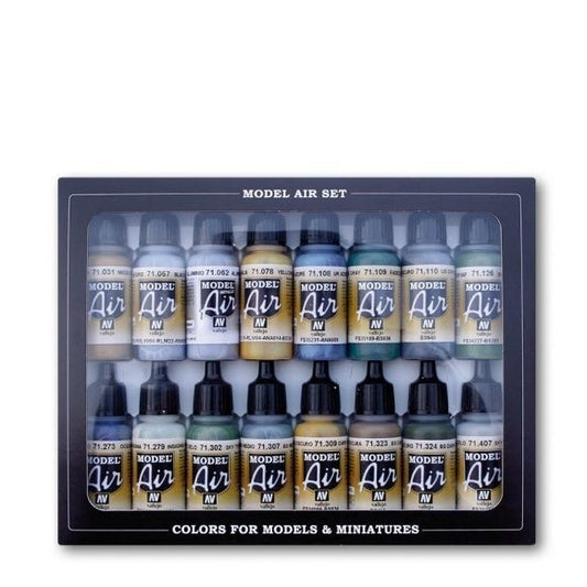 Vallejo Model Air WWII British Aircraft RAF & FAA 16 Colour Acrylic Airbrush Paint Set