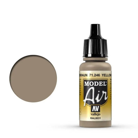 Vallejo Model Air Yellow Brown 17 ml Acrylic Airbrush Paint Vallejo