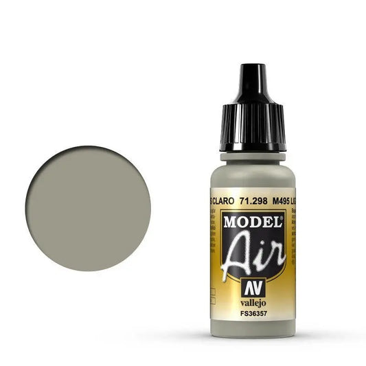 Vallejo Model Air M495 Light Gray 17 ml Acrylic Airbrush Paint Vallejo